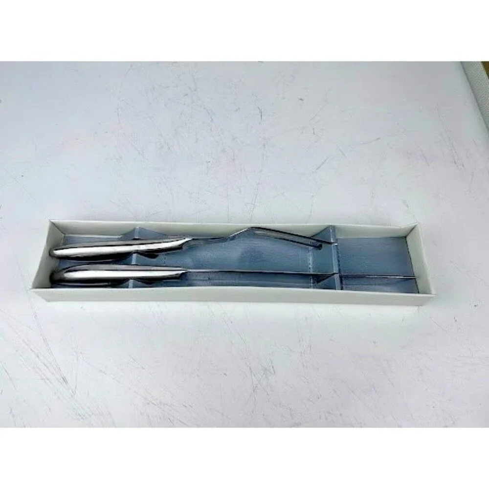 VTG 1960s -2 Piece Carving Set Stainless Hollow Ground w/Original Box-Exc.